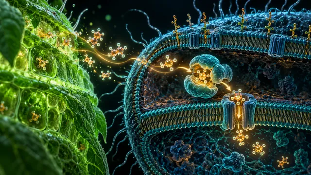AI-generated conceptual illustration for A sugar-binding protein helps a tomato pathogen multiply in leaves