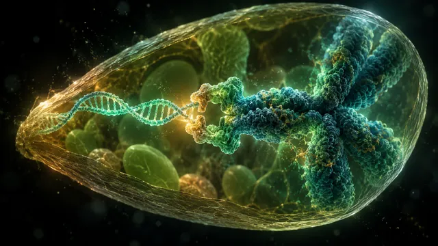 AI-generated conceptual illustration for A plant genetic switch separates DNA delivery from integration