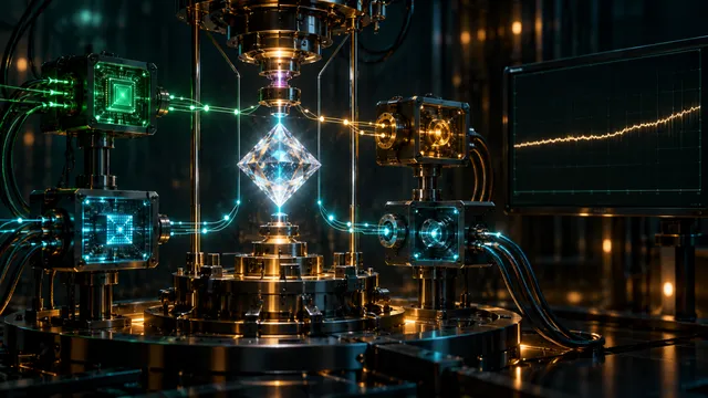 AI-generated conceptual illustration for AI agents test quantum-spin predictions and flag a drifting signal